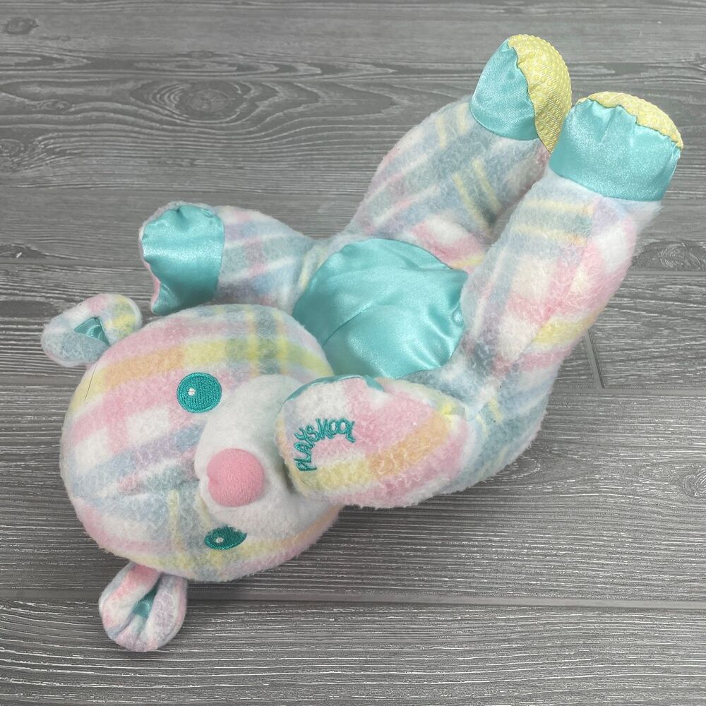Vintage 1996 Hasbro Playskool Snuzzles Bear Plaid Pastel Vibrating Baby Plush - Picture 3 of 12